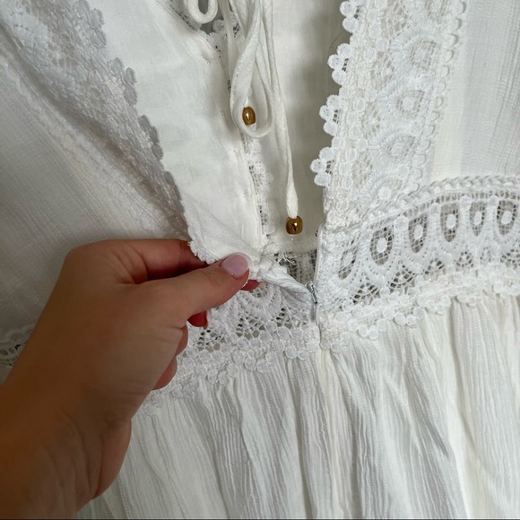 BluIvy Bohemian Style White Lace Detail A-Line Dress - Picture 14 of 17